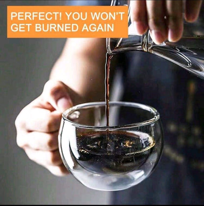 4 unidades de Tazas de café de vidrio de doble pared con asas